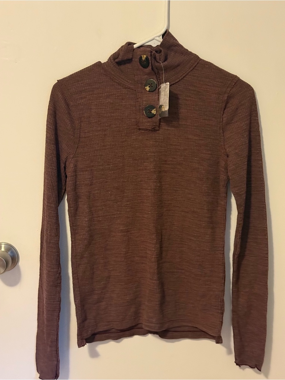 Free People Waffle Knit Long-sleeve XS